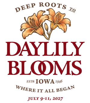 logo:  deep roots to daylily blooms :  where is all began:  Iowa est 1946